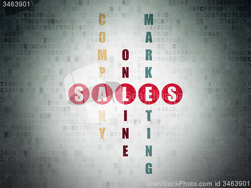 Image of Marketing concept: word Sales in solving Crossword Puzzle