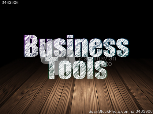 Image of Finance concept: Business Tools in grunge dark room