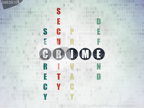 Image of Safety concept: word Crime in solving Crossword Puzzle