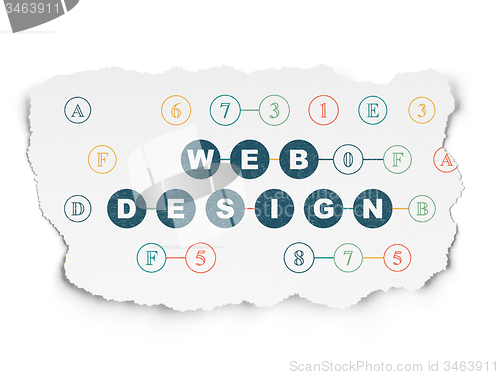 Image of Web design concept: Web Design on Torn Paper background