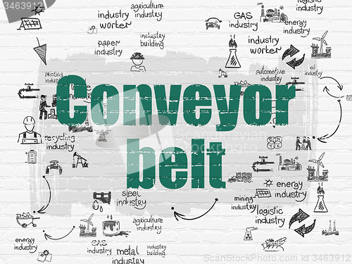 Image of Industry concept: Conveyor Belt on wall background