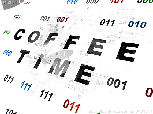 Image of Time concept: Coffee Time on Digital background