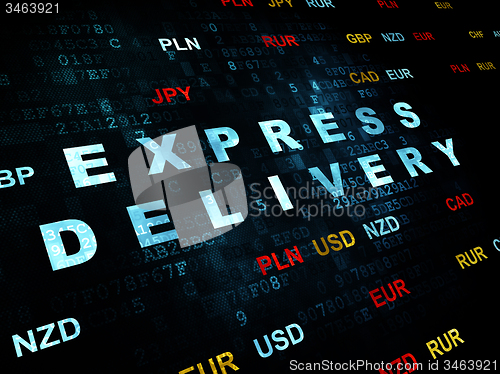 Image of Finance concept: Express Delivery on Digital background