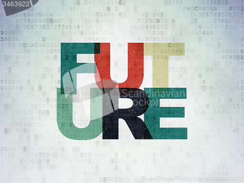 Image of Time concept: Future on Digital Paper background