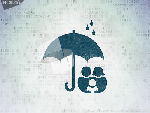 Image of Insurance concept: Umbrella on Digital Paper background