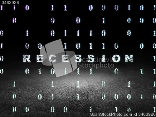 Image of Finance concept: Recession in grunge dark room