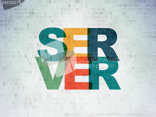 Image of Web design concept: Server on Digital Paper background