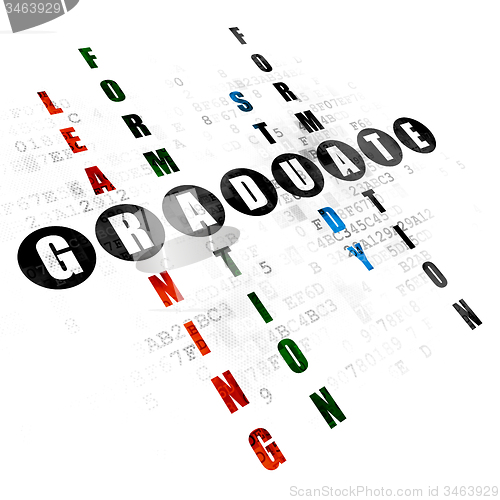Image of Education concept: word Graduate in solving Crossword Puzzle