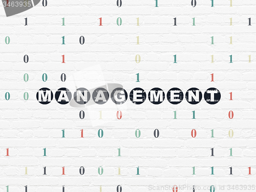 Image of Finance concept: Management on wall background