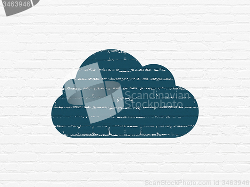 Image of Cloud technology concept: Cloud on wall background