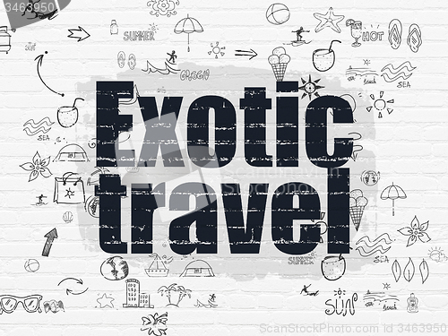 Image of Tourism concept: Exotic Travel on wall background