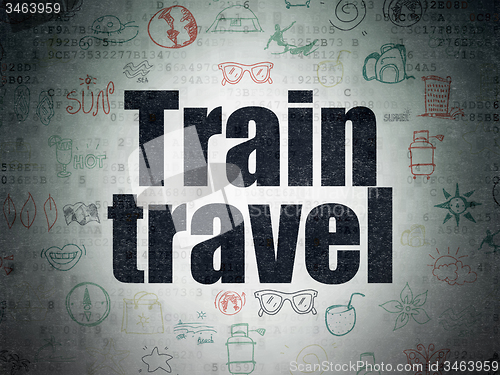 Image of Vacation concept: Train Travel on Digital Paper background