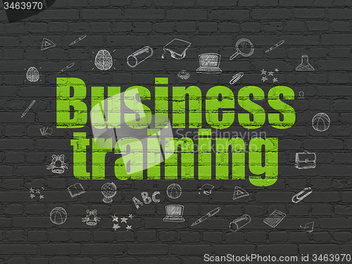 Image of Education concept: Business Training on wall background