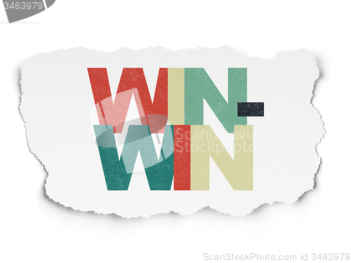 Image of Finance concept: Win-Win on Torn Paper background
