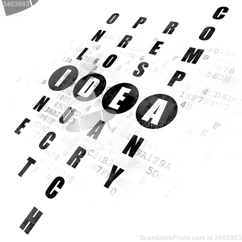 Image of Advertising concept: word Idea in solving Crossword Puzzle