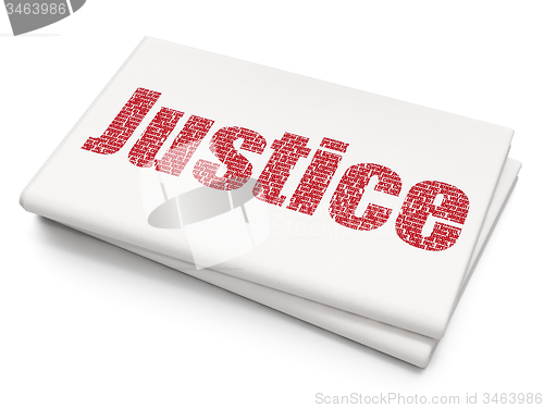 Image of Law concept: Justice on Blank Newspaper background