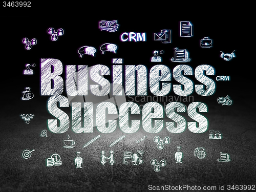 Image of Business concept: Business Success in grunge dark room