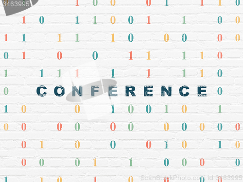 Image of Finance concept: Conference on wall background