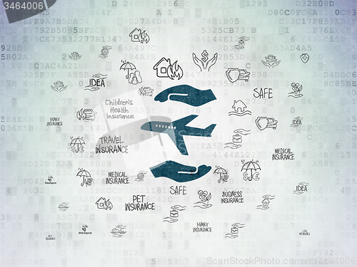 Image of Insurance concept: Travel Insurance on Digital Paper background