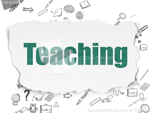 Image of Studying concept: Teaching on Torn Paper background