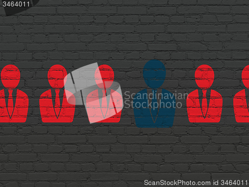 Image of Business concept: business man icon on wall background