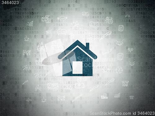 Image of Finance concept: Home on Digital Paper background