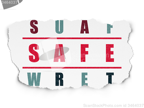 Image of Security concept: word Safe in solving Crossword Puzzle