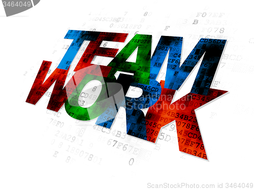 Image of Finance concept: Teamwork on Digital background