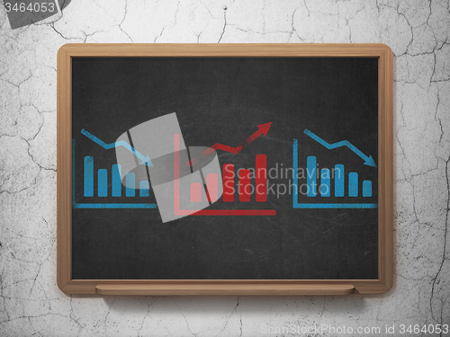 Image of Business concept: growth graph icon on School Board background