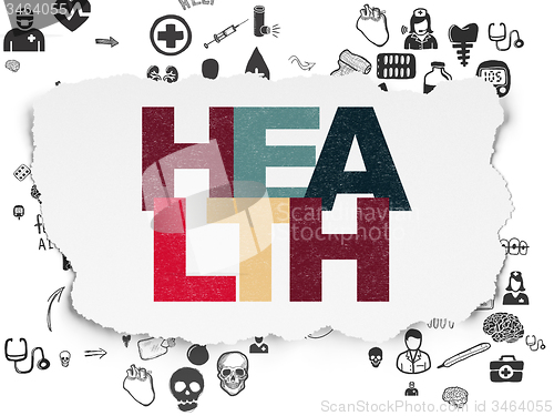 Image of Healthcare concept: Health on Torn Paper background