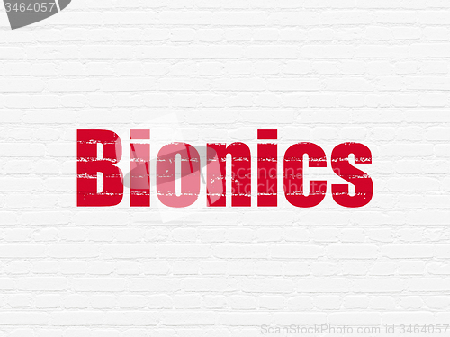 Image of Science concept: Bionics on wall background