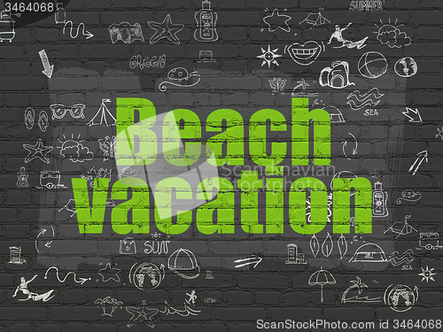 Image of Tourism concept: Beach Vacation on wall background