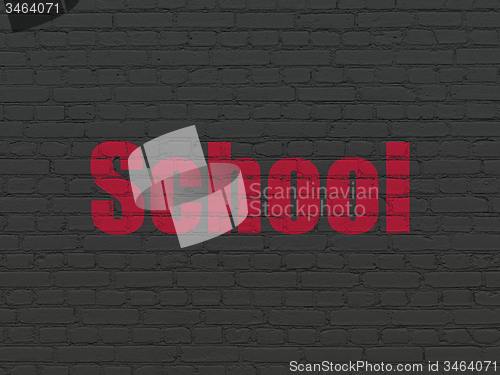 Image of Education concept: School on wall background