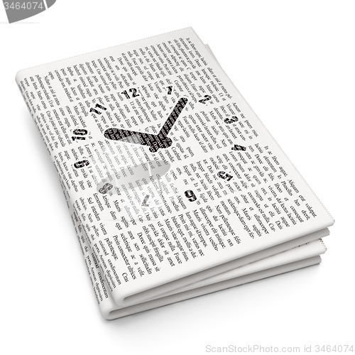 Image of Time concept: Clock on Newspaper background