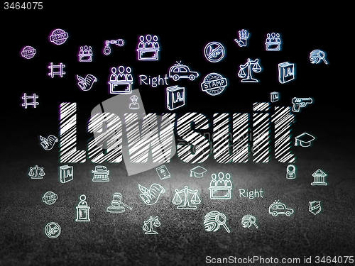 Image of Law concept: Lawsuit in grunge dark room