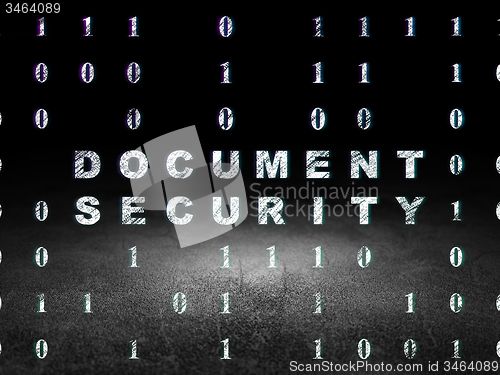 Image of Safety concept: Document Security in grunge dark room