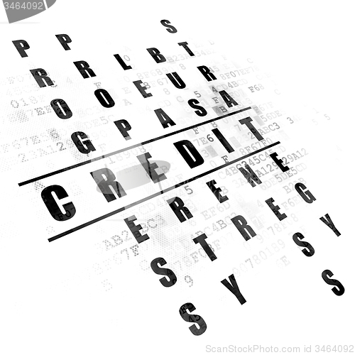 Image of Finance concept: word Credit in solving Crossword Puzzle