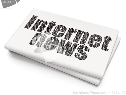 Image of News concept: Internet News on Blank Newspaper background