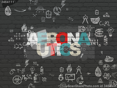 Image of Science concept: Aeronautics on wall background