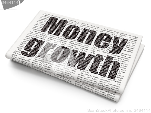 Image of Banking concept: Money Growth on Newspaper background