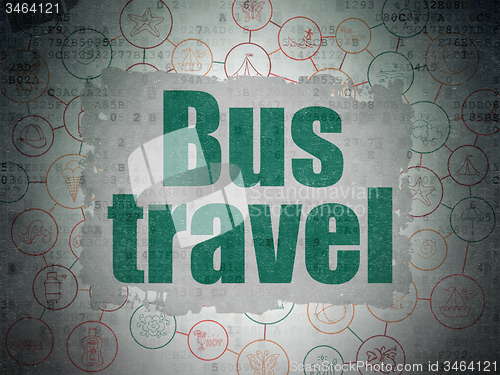 Image of Travel concept: Bus Travel on Digital Paper background