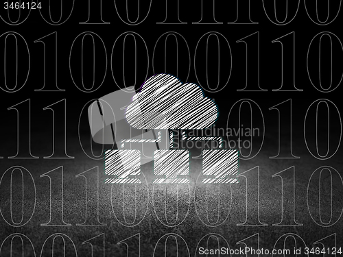 Image of Cloud technology concept: Cloud Network in grunge dark room