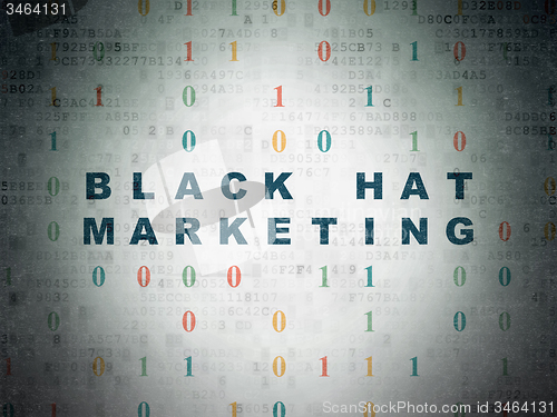 Image of Finance concept: Black Hat Marketing on Digital Paper background