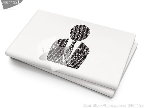 Image of Law concept: Business Man on Blank Newspaper background