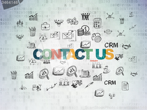 Image of Business concept: Contact us on Digital Paper background