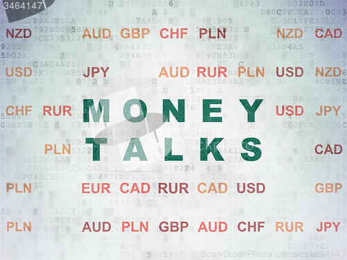 Image of Finance concept: Money Talks on Digital Paper background