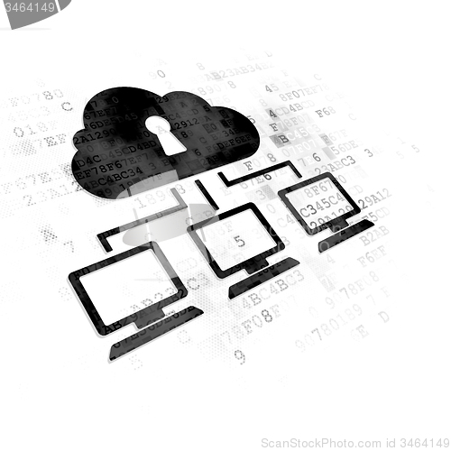Image of Cloud technology concept: Cloud Network on Digital background
