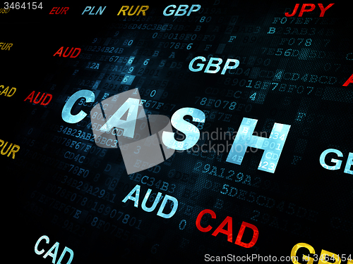 Image of Currency concept: Cash on Digital background