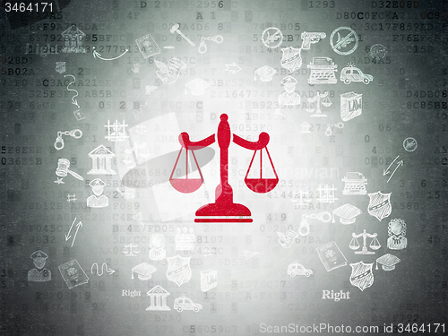 Image of Law concept: Scales on Digital Paper background