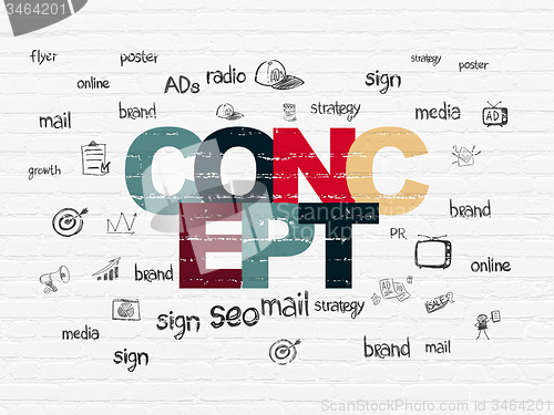 Image of Marketing concept: Concept on wall background